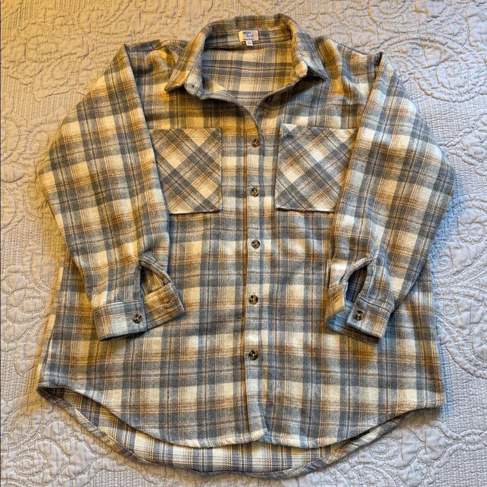 NWOT Dizzy Lizzy flannel shacket Size XL - Picture 3 of 5